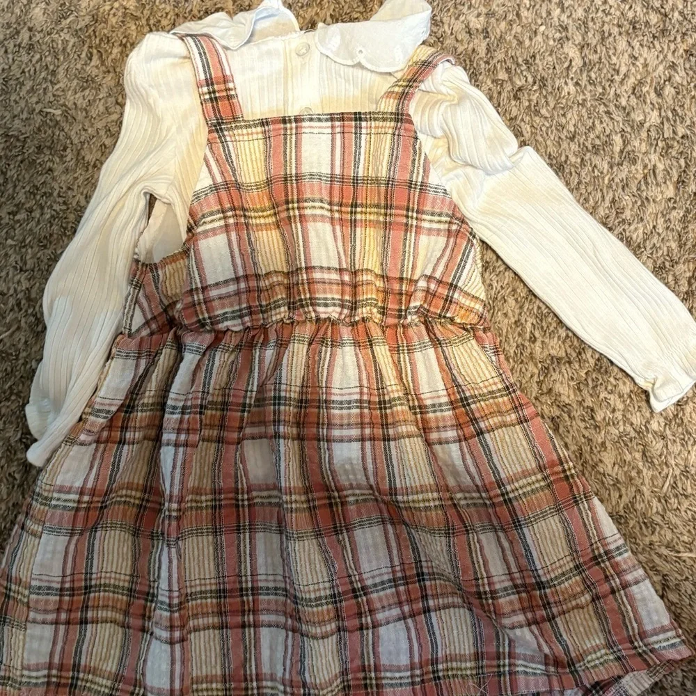 Nicole Miller Toddler / girls Plaid Dress with Cream Top - Picture 7 of 9